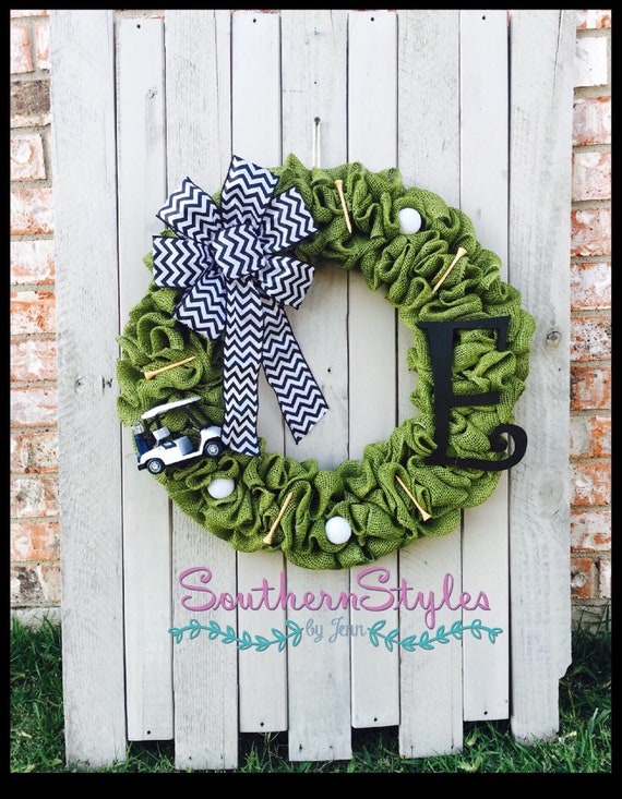 21 Golf Wreath I Burlap Golf Wreath I Golf Cart Wreath I Etsy