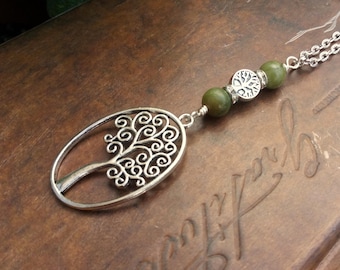 Tree of Life Car Charm, Jade Crystal Rear View Mirror Charm, Celtic Charm, Car Dangler, Gift for Driver, Car Crystals, Irish Celtic Jewelry