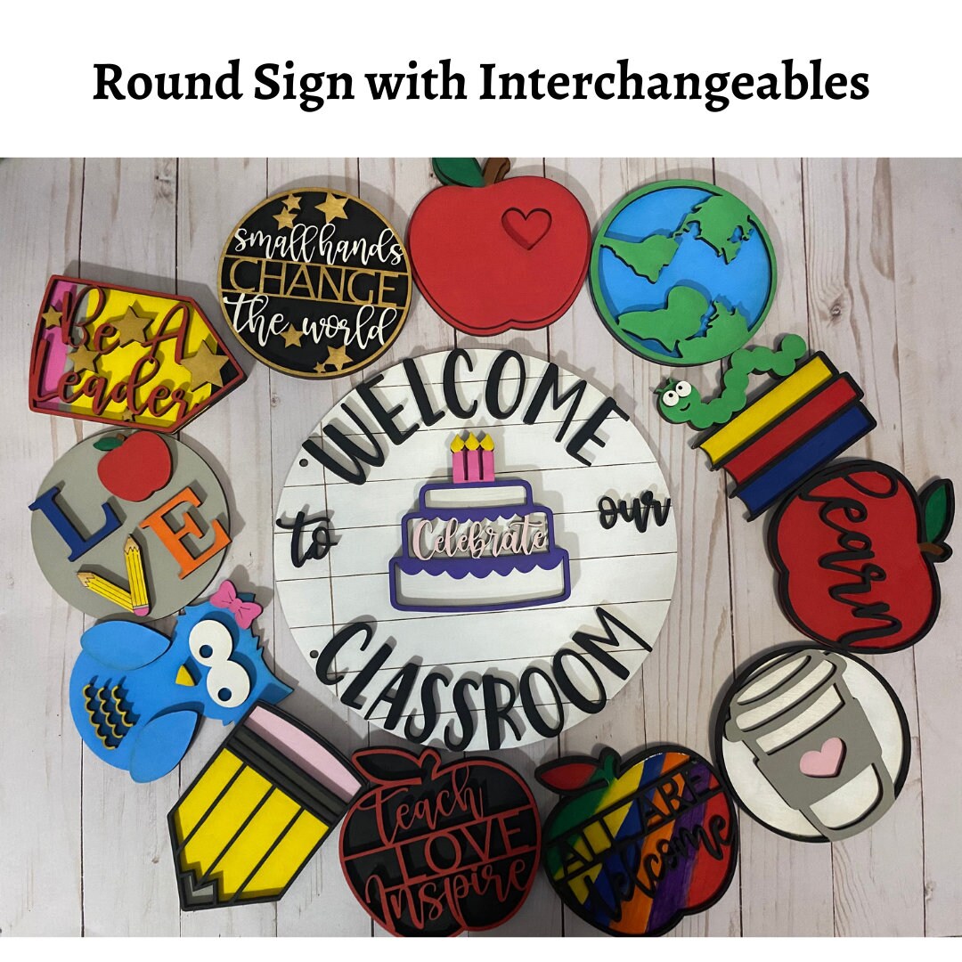 Teacher Door Sign or Leaner Classroom, Teacher, Interchangeable ...