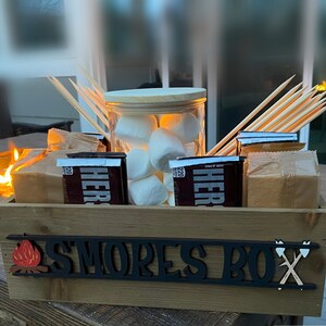S'Mores Box ,Camping fun, Chocolate , Tasty Treats, Bon fire, Fall Nights, Fall Leaves, Autumn,