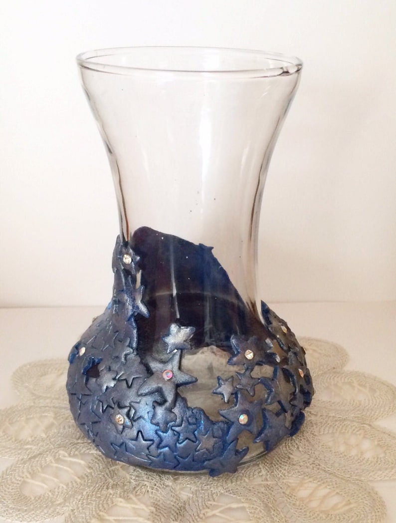 Starry night vase. Hand made polymer clay. USA made primo Etsy
