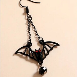 Your choice of Vampire bat and coffin earrings OR Halloween bat hanging earrings Long Halloween Dangle Earring Coffins Flying Bat earrings Bats