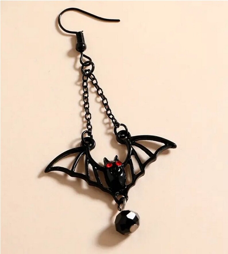 Your choice of Vampire bat and coffin earrings OR Halloween bat hanging earrings Long Halloween Dangle Earring Coffins Flying Bat earrings Bats