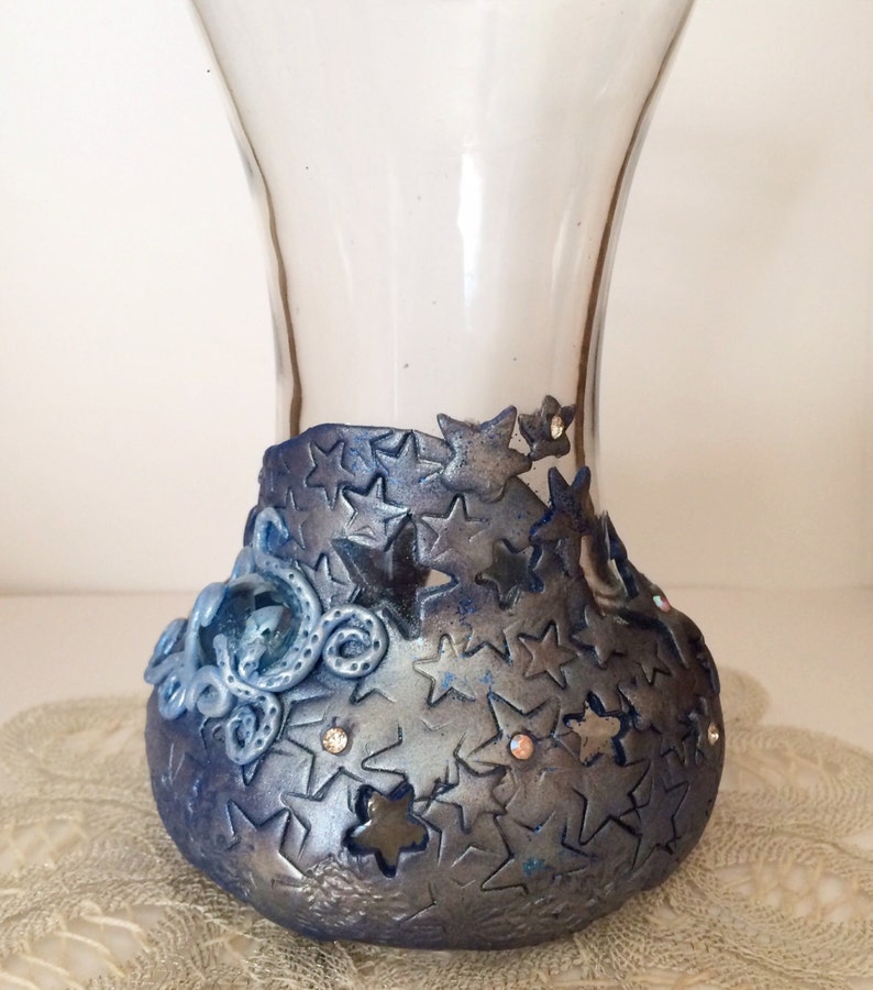 Starry Night Vase. Hand Made Polymer Clay. USA Made Primo Etsy