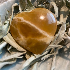 Honey Calcite Pocket Hearts