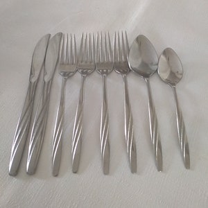 8 American Flair Stainless Dinner Forks Knives Flatware