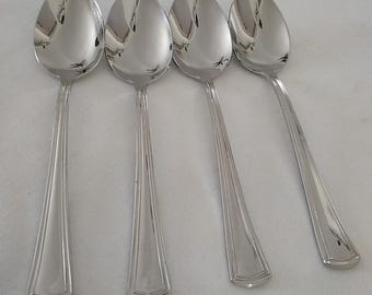 4 Teaspoons Reed & Barton BRIGHTON Glossy 18/10 China 6 1/4