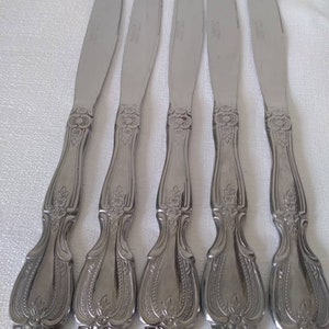 Cambridge Renaissance 5 dinner knives stainless steel flatware