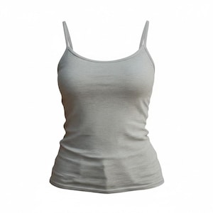 Neu!  Frauen unverzichtbar Unterhemden mit oder ohne eingebauten Shelf Bra (ohne Polsterung) grau