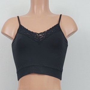 3 Pcs Lace Bralette Women Lace Cami Crop Tops Tank Top Lace Half Camisole  Bra Adjustable Spaghetti Strap Crop Top, Black, White, and Gray, Small :  : Clothing, Shoes & Accessories