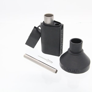 May include: A black and silver smoking pipe with a removable mouthpiece and a small metal tool. The pipe is labeled "Underground".
