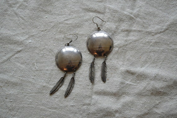 Vintage Large Silver Southwestern Dangle Earrings… - image 8