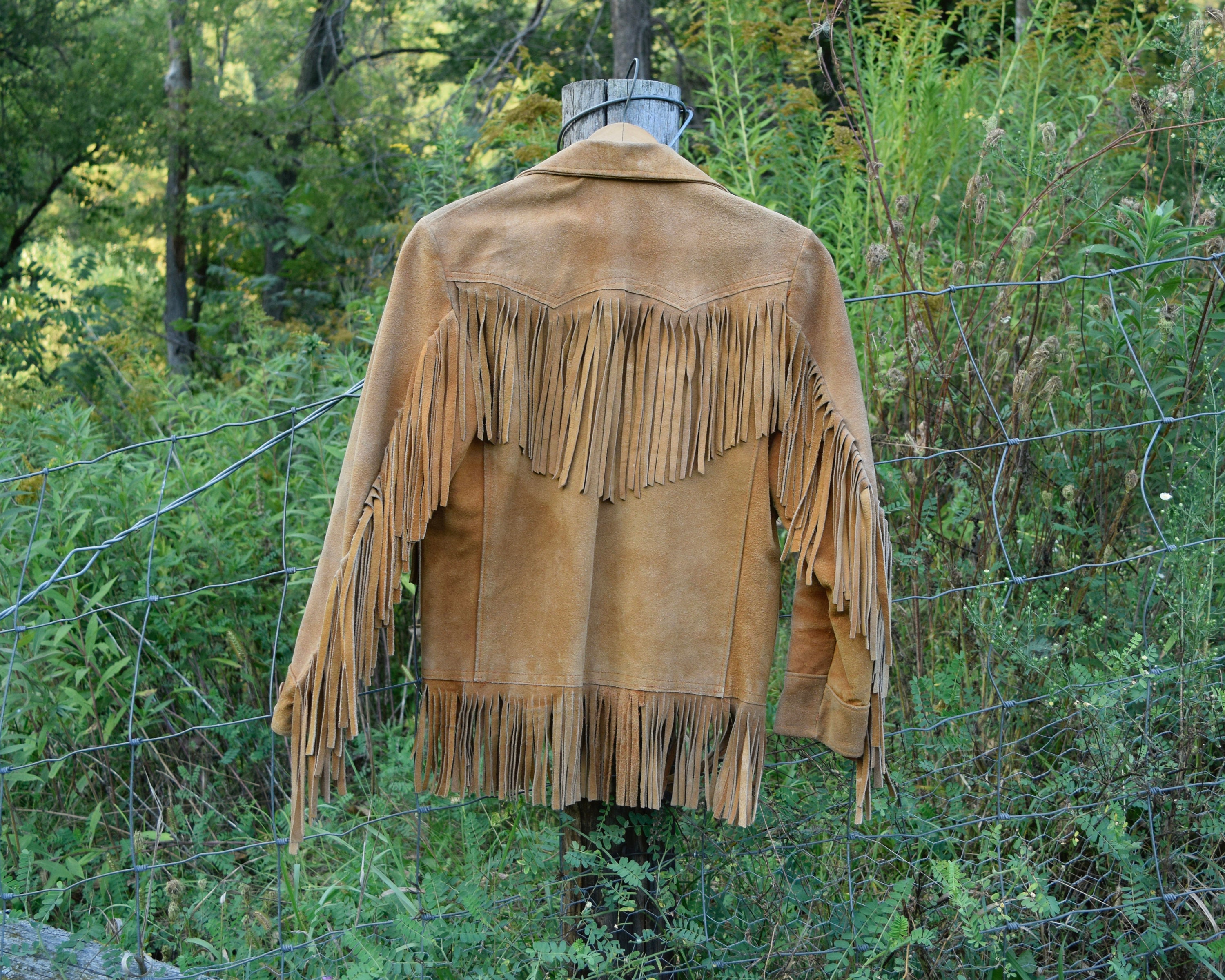 トップス Sasquatchfabrix. FRINGE FAKE SUEDE SMOCK Women's tobacco-colored suede jacket women with fringes