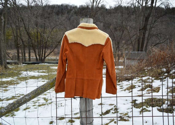 XS Women's Joo Kay Tawny Suede Leather Sherpa Western Rancher