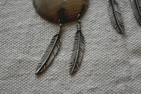 Vintage Large Silver Southwestern Dangle Earrings… - image 4