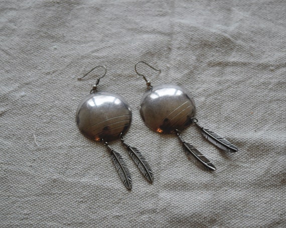 Vintage Large Silver Southwestern Dangle Earrings… - image 6