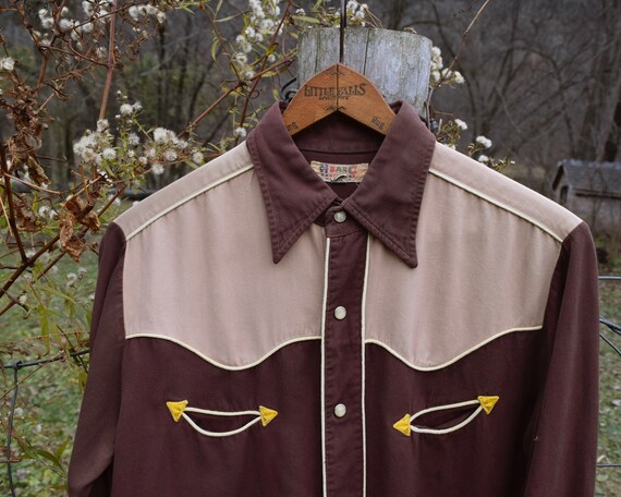 40s H BAR C Western Men's S-M Fit Brown 
