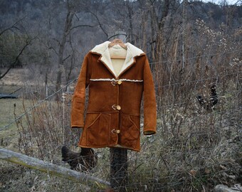 XXS-XS Women's Genuine Sheepskin Shearling Rancher Jacket Taos New Mexico Winter Coat