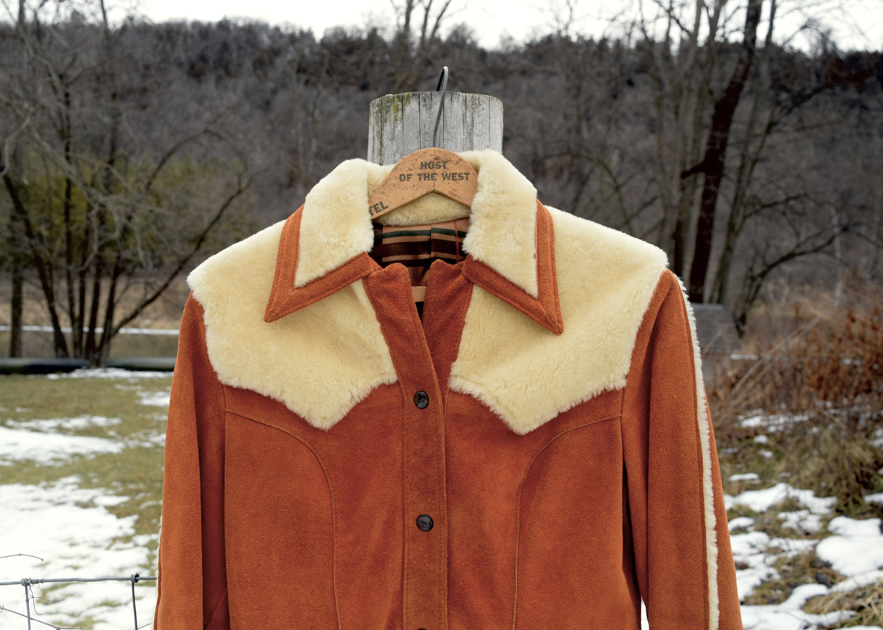 XS Women's Joo Kay Tawny Suede Leather Sherpa Western Rancher