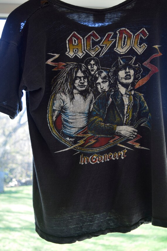 Rare Vintage AC/DC 70s 80s Thrashed Thin Tour Parking… - Gem