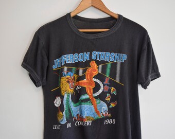 Rare Vintage 1980 Jefferson Starship Tour T-shirt: Double Sided