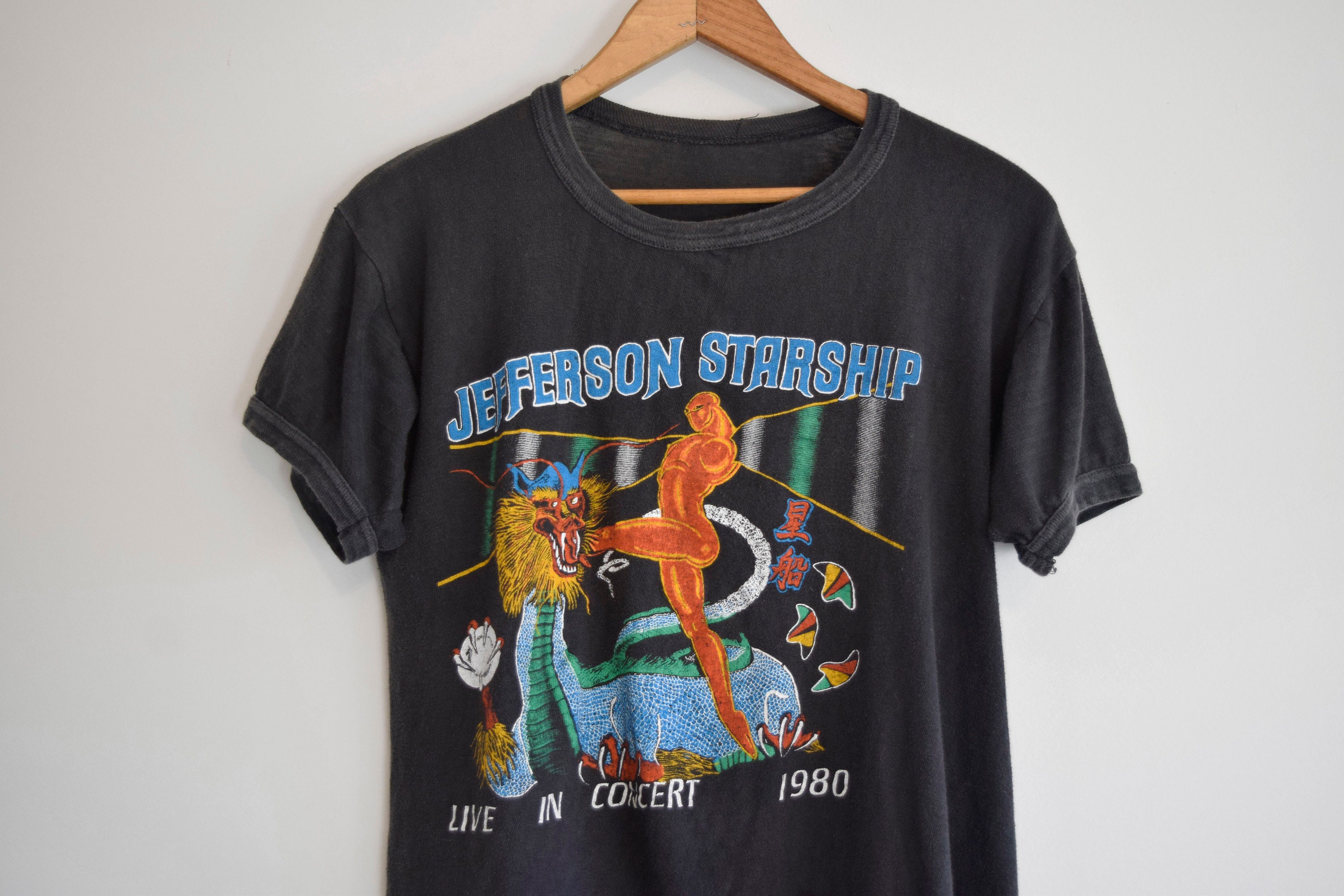Rare Vintage 1980 Jefferson Starship Tour T-shirt: Double Sided