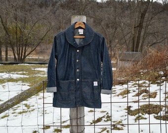 Pointer Brand Unisex XS/S Denim Chore Jacket by L.C. King U.S.A made Bristol Tennessee Workwear