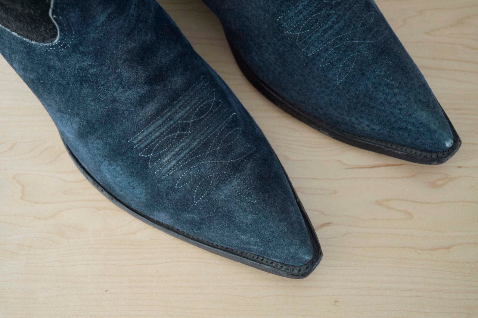 Nocona 11 D Men's Blue Black Suede Cowboy Boots Made in Etsy
