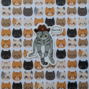 Meowdy Cat Sticker - Weatherproof Vinyl