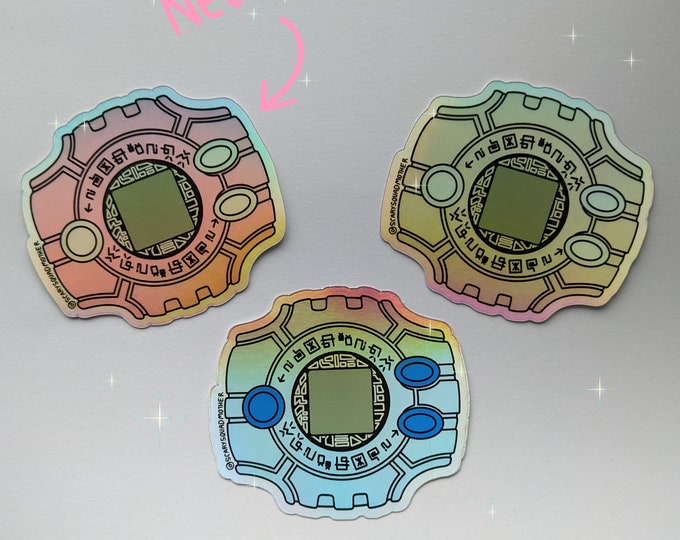 Holographic Digivice Stickers - Etsy
