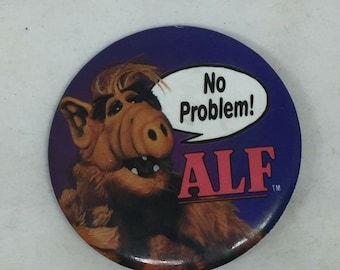 Vintage No Problem Alf Button Pin Collectible TV Show Series Memorabilia Pinback
