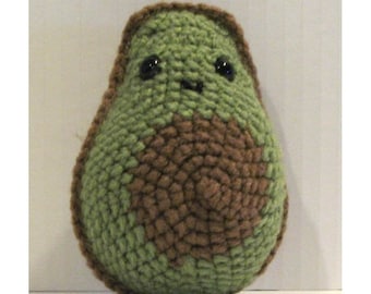Cadeau amigurumi fait main au crochet, avocat, vert marron, cadeau pour bébé pour enfants