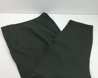 vintage 90s Gap Femmes Confort Tour de Taille Robe Vert Olive Taille 14