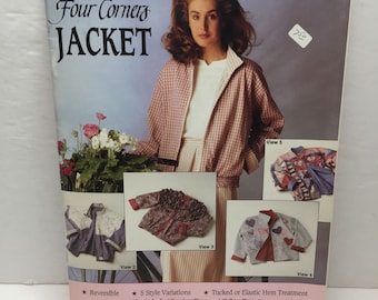 Vintage 1990 Four Corners Jacket Reversible 5 Style Variations Full Size Pattern