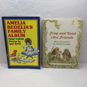 Lote vintage de 2 libros infantiles Álbum familiar de Amelia Bedelia La rana y el sapo son amigos