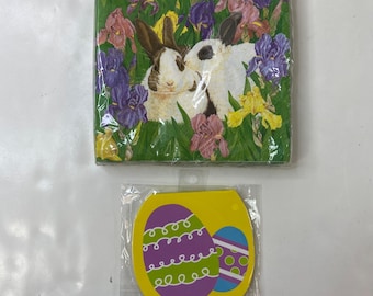 Easter Luncheon Napkins Easter Egg Notepad Set Bunny Garden Design Decoupage