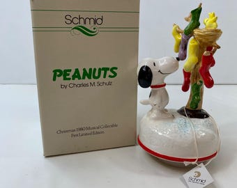 ヴィンテージ スヌーピー レッドバロン 木製オルゴール ピーナッツ