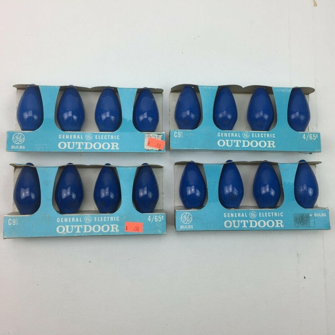 General Electric GE C91/2 Outdoor Christmas Lamps Light Blue Etsy