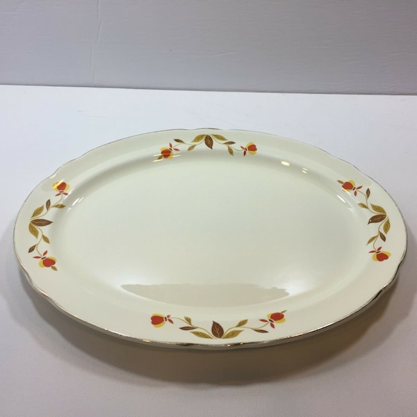 Autumnware Vintage Hall China Autumn Leaf Mary Dunbar Serving Platter Dish Plate