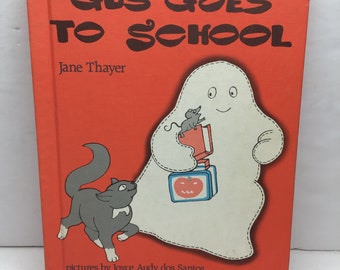 Vintage Gus va a la escuela era un verdadero fantasma tonto Halloween niño libro para niños