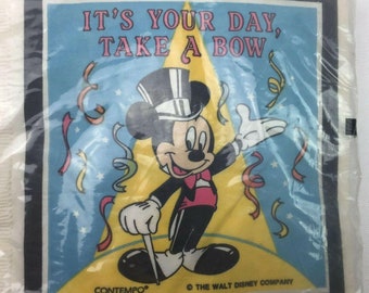 Vintage Contempo Walt Disney Mickey Mouse 3 Ply Birthday Party Luncheon Napkins