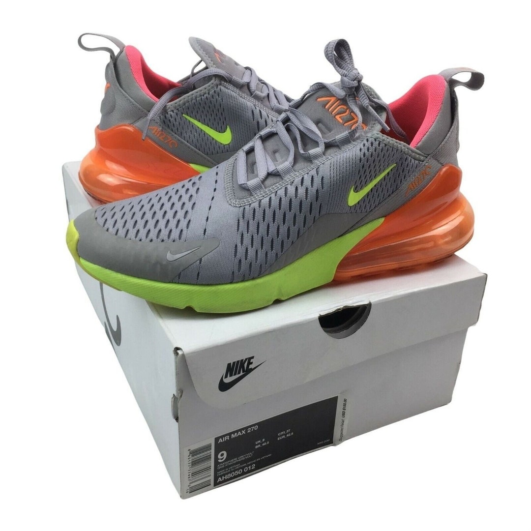 nike air max 270 grey volt orange