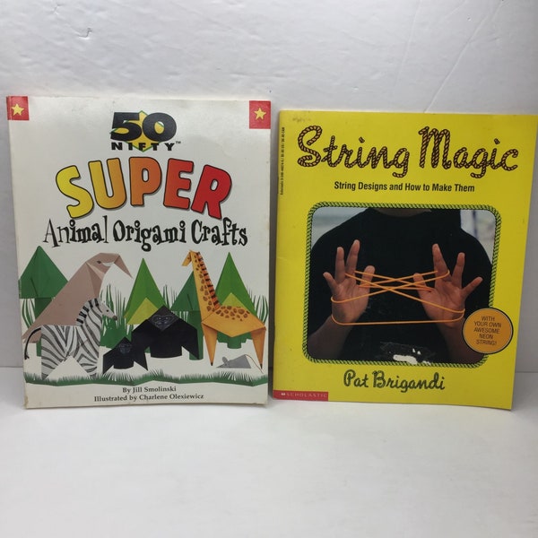 Vintage Lot 2 Books String Magic Designs How Make Them 50 Super Animal Origami