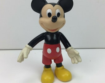 Vtg Disney Vintage Mickey Mouse 6.5&quot; Movable Adjustable Figurine