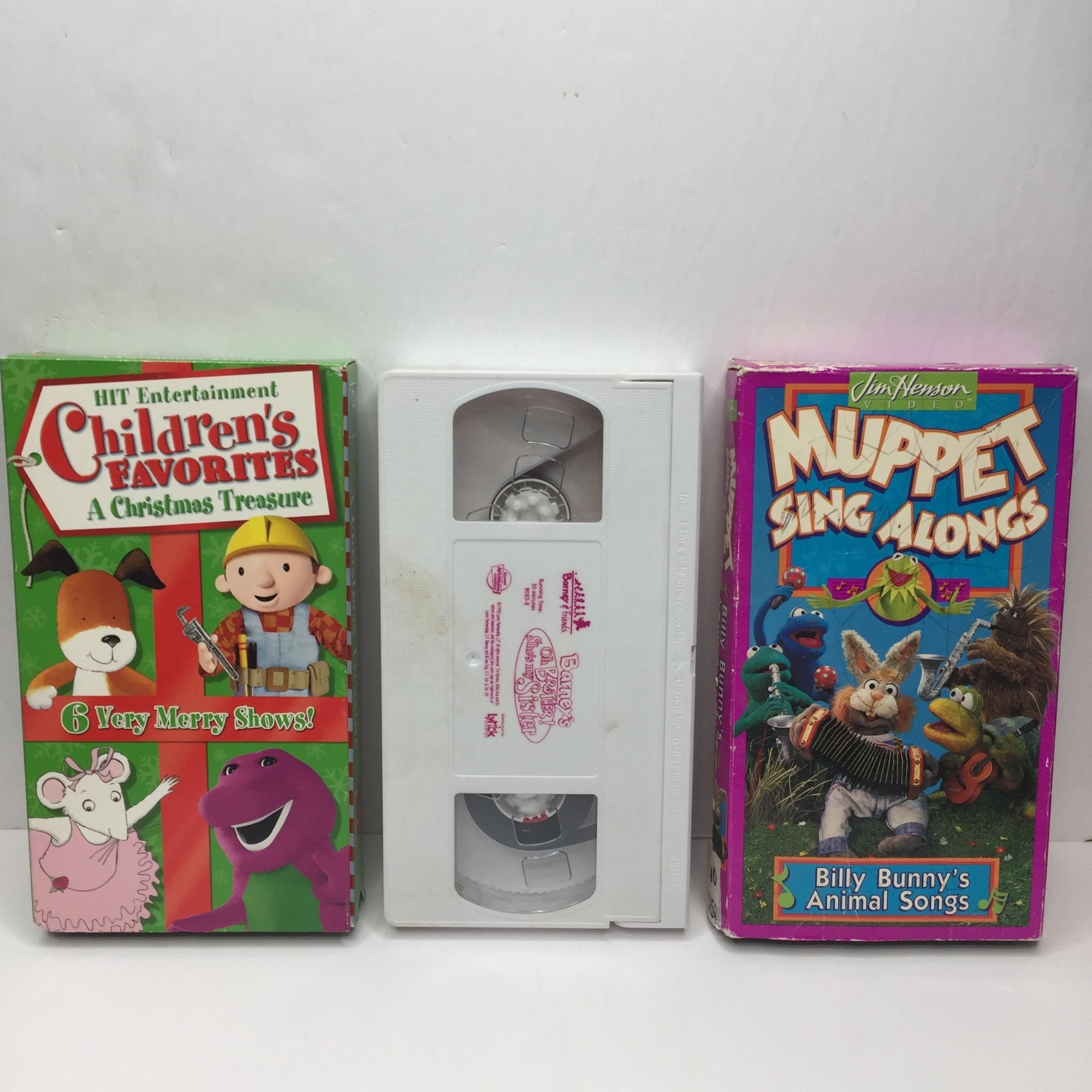 Vintage Set 3 VHS Children Favorite Christmas Treasure Muppet Sing