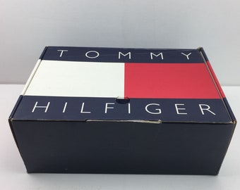 Vintage Tommy Hilfiger Shoe Box Mens 8 1/2M White TH ZAG Red White Blue