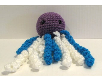 Méduse Amigurumi au crochet fait main Violet Blanc Bleu Enfant Enfants Bébé