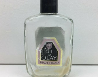 Vintage Oil Of Olay Beauty Fluid Empty Glass Jar