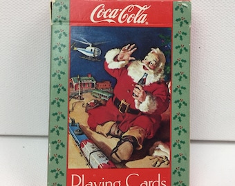 Vintage 1992 Christmas Coca-Cola Santa Playing Cards Deck Train Holiday