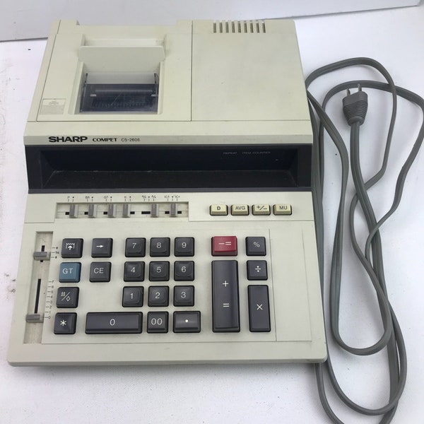 Vintage Sharp Compet CS-2606 Desktop Printing Calculator Receipts Office Ribbons